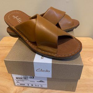 Clarks Blake Sydney Tan Slide Sandal